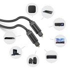 Цифровий оптичний аудіокабель Vention TOSLINK PRO, 1m, M/M, Digital Audio (BAEBF) Цифровий оптичний аудіокабель Vention TOSLINK PRO, 1m, M/M, Digital Audio (BAEBF)