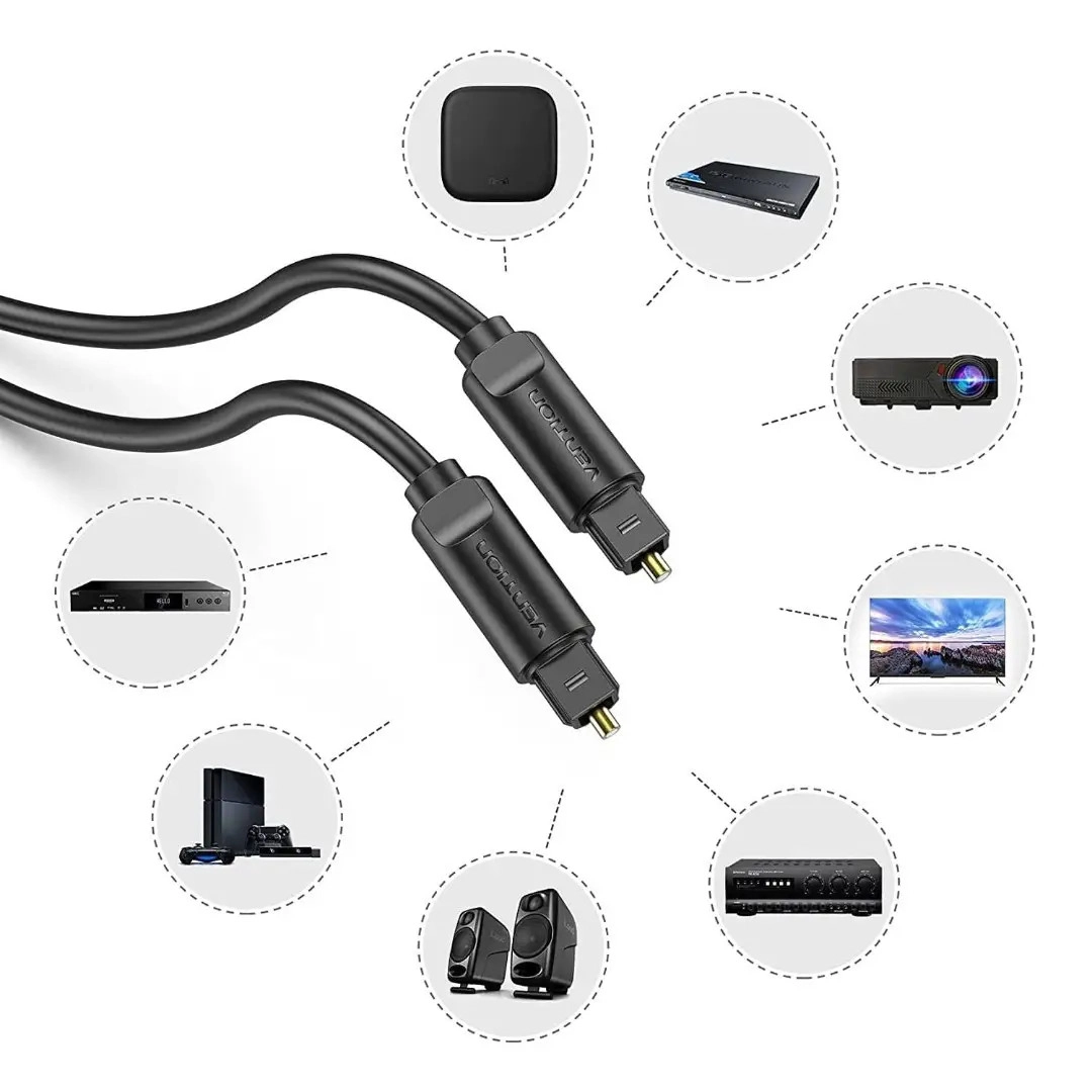 Цифровий оптичний аудіокабель Vention TOSLINK PRO, 2m, M/M, Digital Audio (BAEBH) Цифровий оптичний аудіокабель Vention TOSLINK PRO, 2m, M/M, Digital Audio (BAEBH)