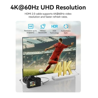 Кабель HDMI Vention Type C - HDMI-A, 2 m, v2.0, 4K 60Hz (AGHBH)