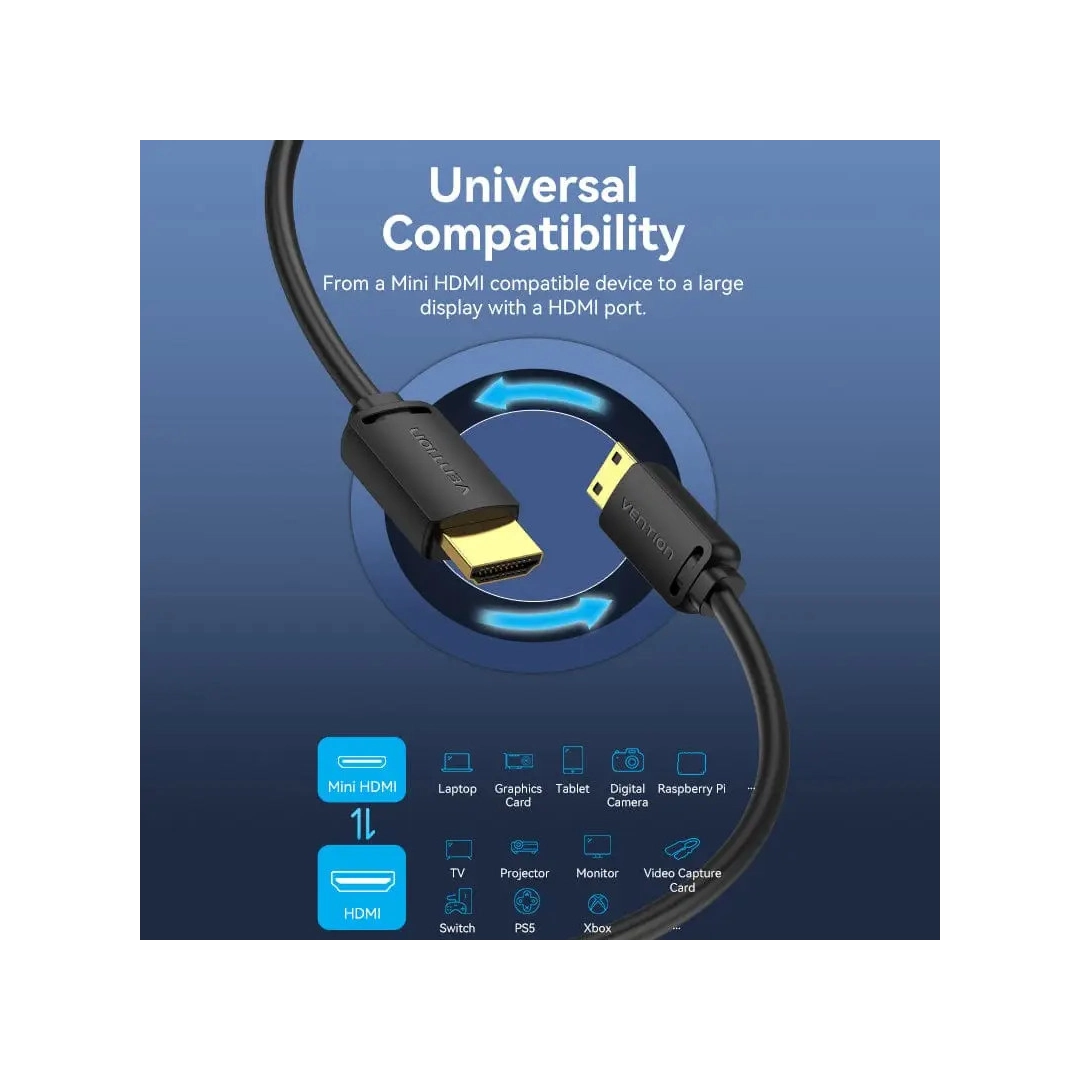 Кабель HDMI Vention Type C - HDMI-A, 3 m, v2.0, 4K 60Hz (AGHBI)