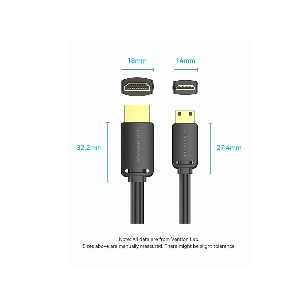 Кабель HDMI Vention Type C - HDMI-A, 3 m, v2.0, 4K 60Hz (AGHBI)