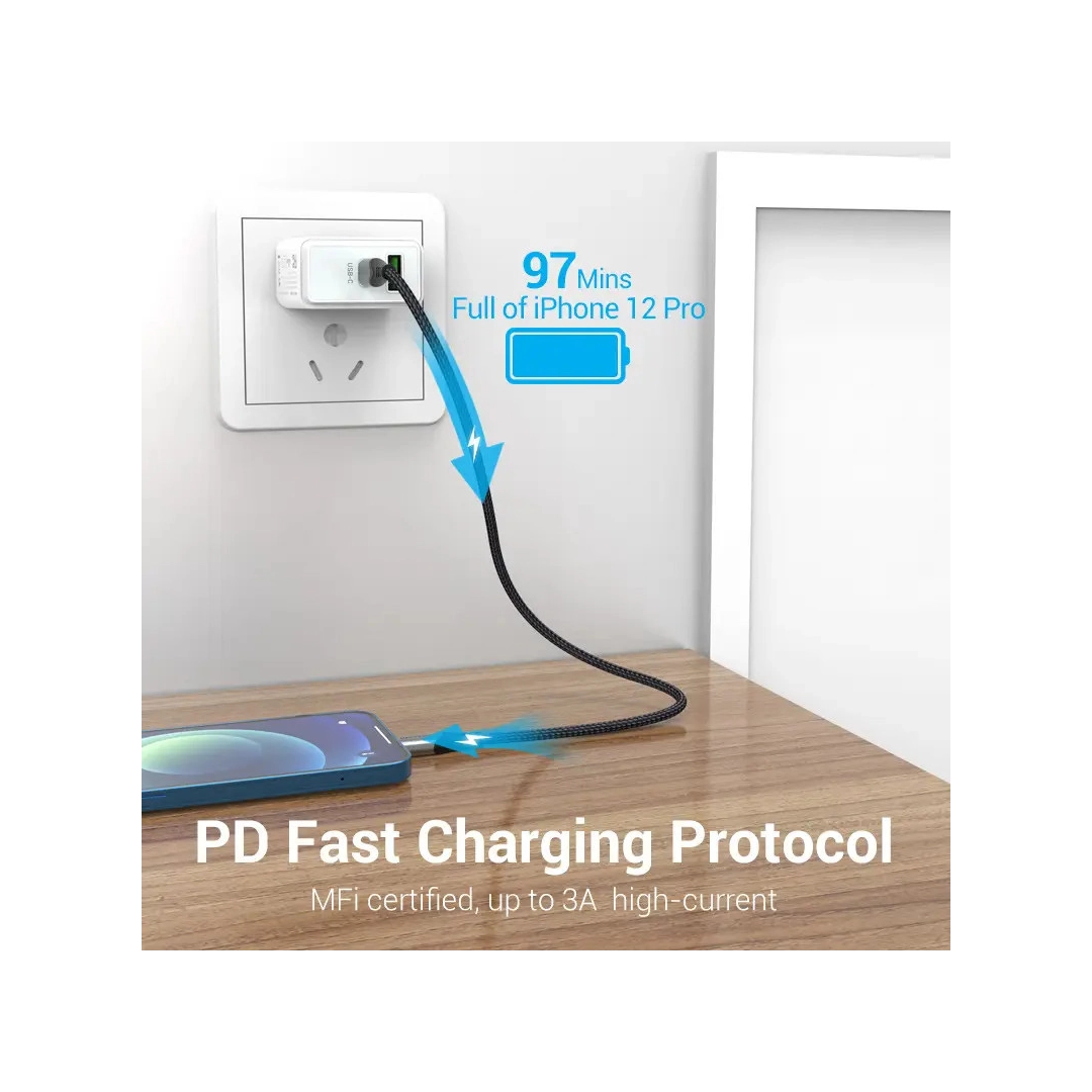 Кабель цифровий Vention Type-C-Lightning PD 18 W 3 A 480 Mbps 1.5 м Grey (TACHG) Кабель цифровий Vention Type-C-Lightning PD 18 W 3 A 480 Mbps 1.5 м Grey (TACHG)