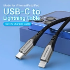 Кабель цифровий Vention Type-C-Lightning PD 18 W 3 A 480 Mbps 1 м Grey (TACHF) Кабель цифровий Vention Type-C-Lightning PD 18 W 3 A 480 Mbps 1 м Grey (TACHF)