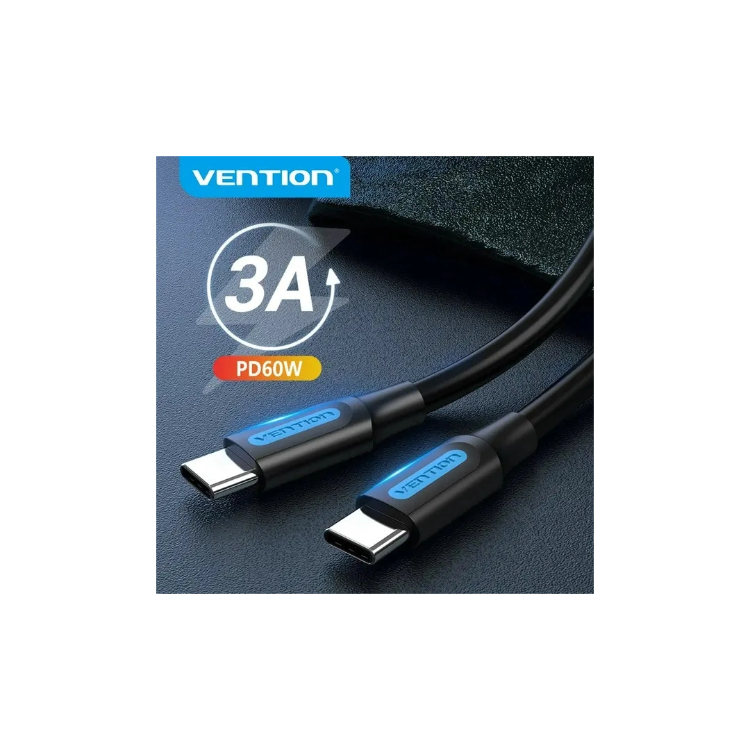 Кабель цифровий Vention USB 2.0 C "тато-тато" 1м, чорний, пвх (COSBF) Кабель цифровий Vention USB 2.0 C "тато-тато" 1м, чорний, пвх (COSBF)