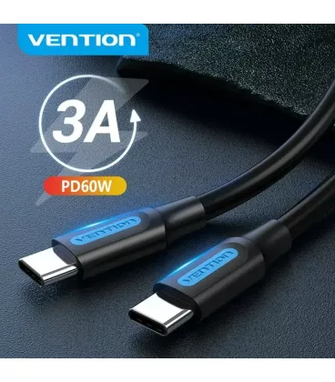 Кабель цифровий Vention USB 2.0 C "тато-тато" 1м, чорний, пвх (COSBF)