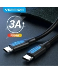 Кабель цифровий Vention USB 2.0 C "тато-тато" 1м, чорний, пвх (COSBF)