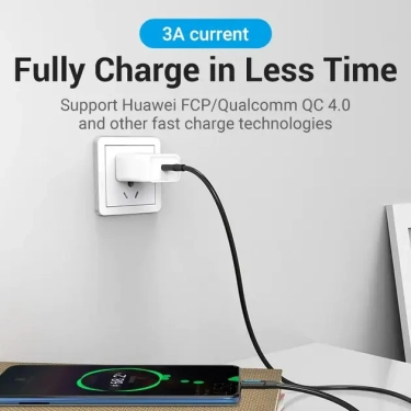 Кабель цифровий Vention USB 2.0 C "тато-тато" 1,5 м, чорний, пвх (COSBG)