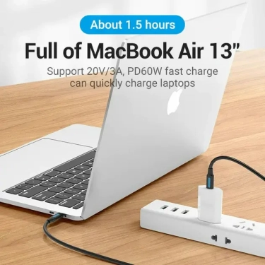 Кабель цифровий Vention USB 2.0 C "тато-тато" 2м, чорний, пвх (COSBH)