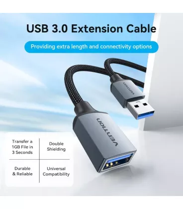 Кабель цифровий Vention USB 3.0 - OTG USB3, 1m, Black (CBLHF)