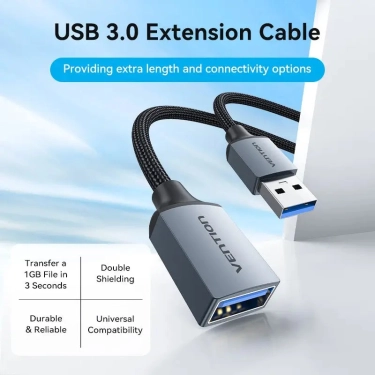 Кабель цифровий Vention USB 3.0 - OTG USB3, 1m, Black (CBLHF)