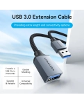 Кабель цифровий Vention USB 3.0 - OTG USB3, 1m, Black (CBLHF)