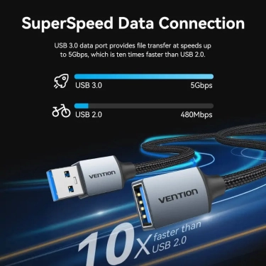 Кабель цифровий Vention USB 3.0 - OTG USB3, 1m, Black (CBLHF)