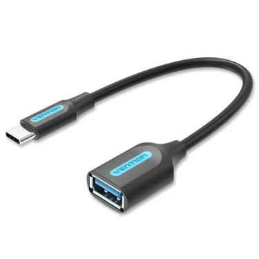Кабель цифровий Vention USB 3.1 (Gen 1) Type-C - OTG USB3.0 AF, 0.15 m, Black (CCVBB)