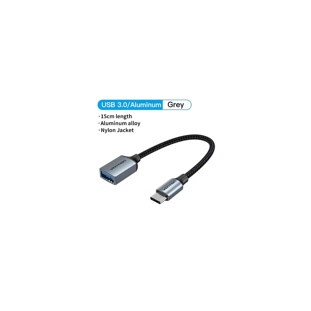 Кабель цифровий Vention USB Type-C - OTG USB 3.0 AF 0.15 м Black (CCXHB) Кабель цифровий Vention USB Type-C - OTG USB 3.0 AF 0.15 м Black (CCXHB)