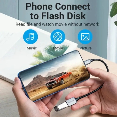 Кабель цифровий Vention USB Type-C - OTG USB 3.0 AF 0.15 м Black (CCXHB)