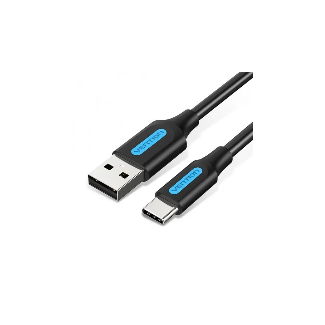 Кабель цифровий Vention USB-A 2.0 - Type C, 1.5м Black PVC (COKBG)