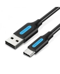 Кабель цифровий Vention USB-A 2.0 - Type C, 1.5м Black PVC (COKBG)