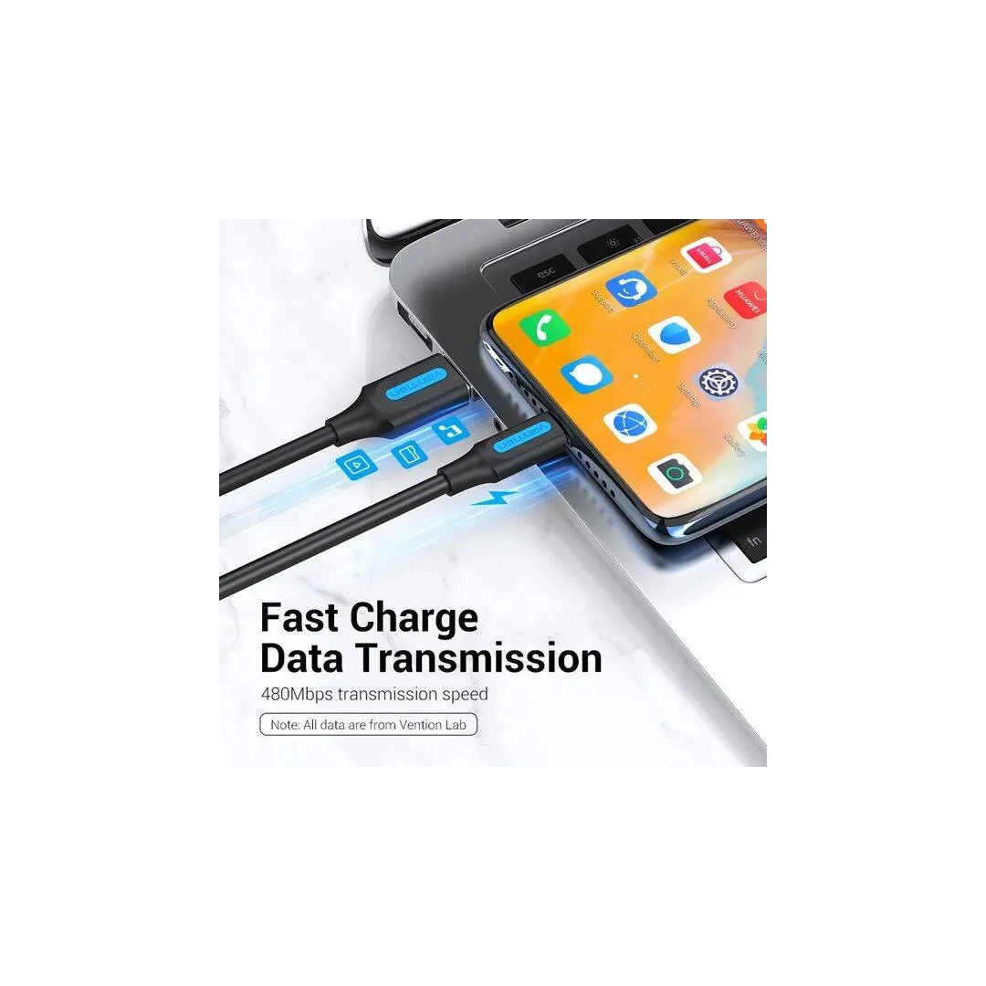 Кабель цифровий Vention USB-A 2.0 - Type C, 1.5м Black PVC (COKBG) Кабель цифровий Vention USB-A 2.0 - Type C, 1.5м Black PVC (COKBG)