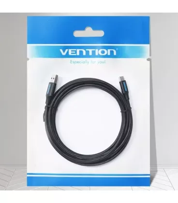 Кабель цифровий Vention USB-A 2.0 - Type C, 1.5м Black PVC (COKBG)