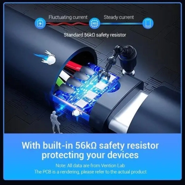 Кабель цифровий Vention USB-A 2.0 - Type C, 1м Black PVC (COKBF)