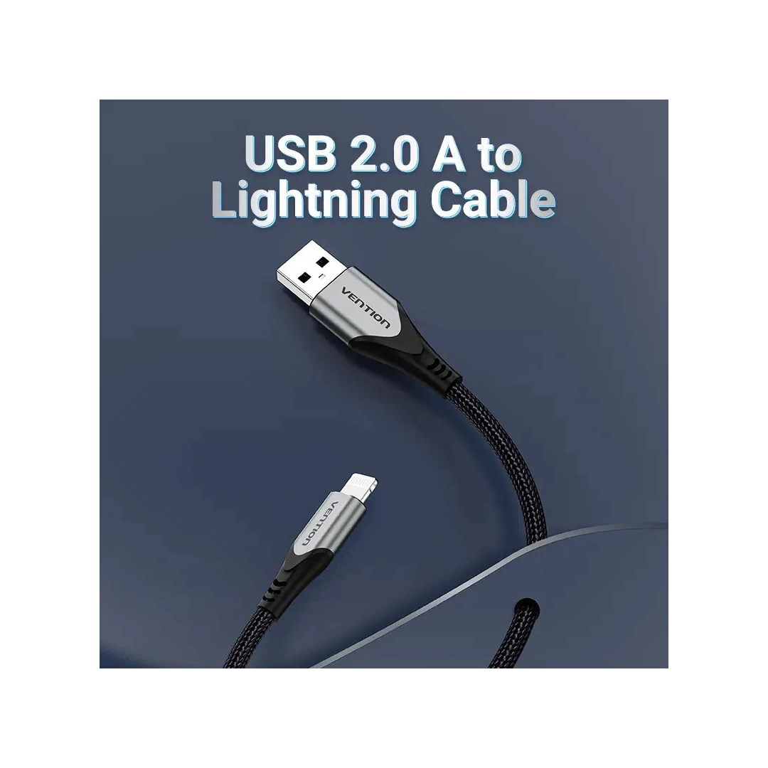 Кабель цифровий Vention USB-Lightning 2.4A 1 м Grey (LABHF) Кабель цифровий Vention USB-Lightning 2.4A 1 м Grey (LABHF)