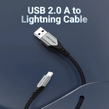 Кабель цифровий Vention USB-Lightning 2.4A 1 м Grey (LABHF)