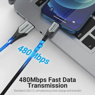 Кабель цифровий Vention USB-Lightning 2.4A 1.5 м Grey (LABHG)