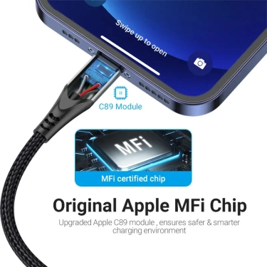 Кабель цифровий Vention USB-Lightning 2.4A 1.5 м Grey (LABHG)