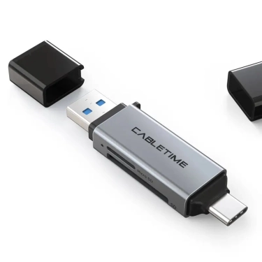 Кардридер Vention Cabletime USB3.0 A + USB TYPE C, SD/TF, 5Gbps (CB46G)