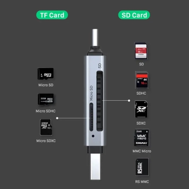 Кардридер Vention Cabletime USB3.0 A + USB TYPE C, SD/TF, 5Gbps (CB46G)