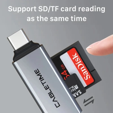 Кардридер Vention Cabletime USB3.0 A + USB TYPE C, SD/TF, 5Gbps (CB46G)