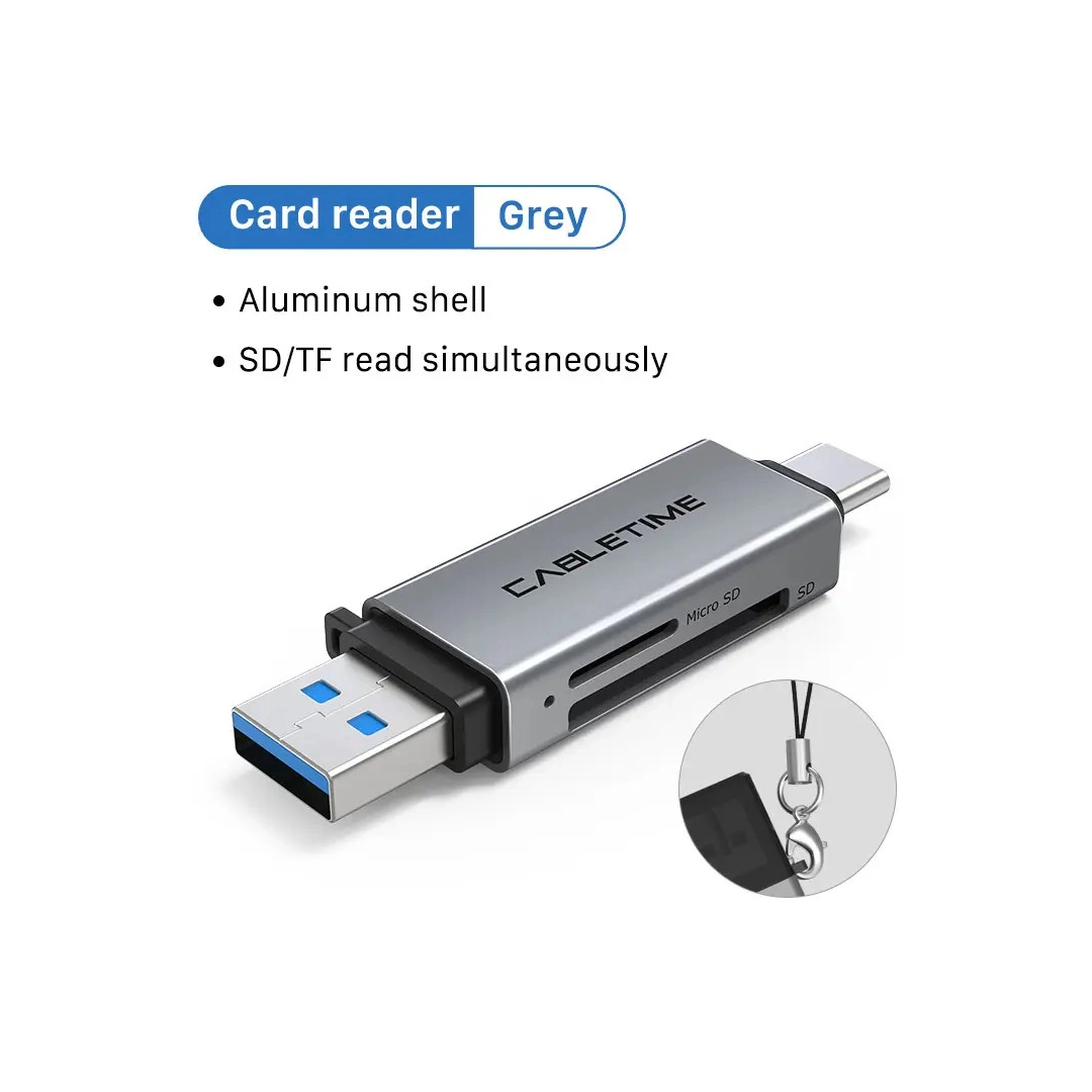 Кардридер Vention Cabletime USB3.0 A + USB TYPE C, SD/TF, 5Gbps (CB46G) Кардридер Vention Cabletime USB3.0 A + USB TYPE C, SD/TF, 5Gbps (CB46G)