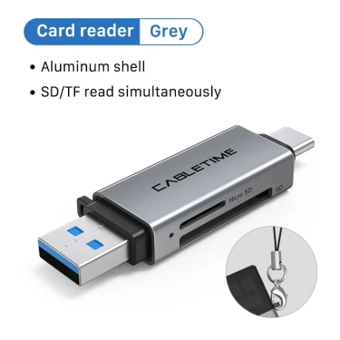 Кардридер Vention Cabletime USB3.0 A + USB TYPE C, SD/TF, 5Gbps (CB46G)