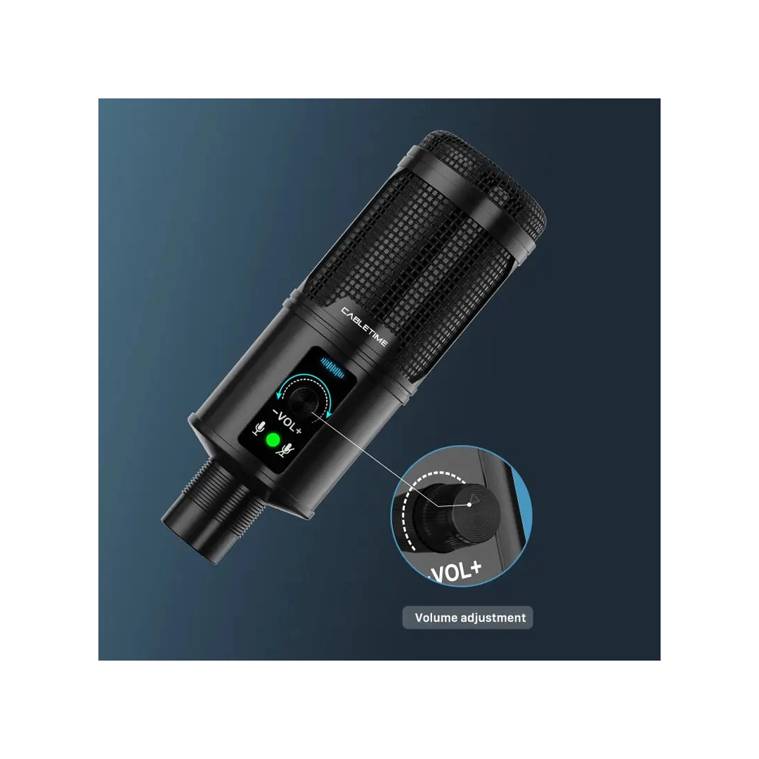 Настільний мікрофон Vention Cabletime USB з шумозаглушенням + штатив трипод (CM10B) Настільний мікрофон Vention Cabletime USB з шумозаглушенням + штатив трипод (CM10B)