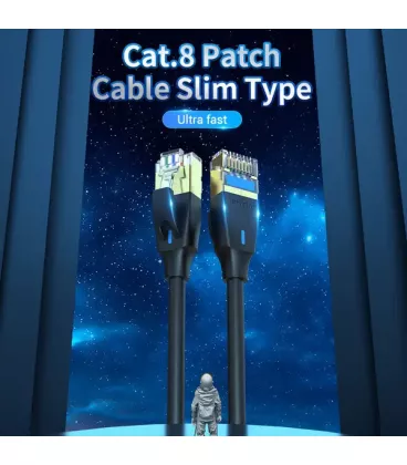 Патч корд Vention Cat.8 SFTP 1.5м Black Slim Type (IKIBG)