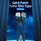 Патч корд Vention Cat.8 SFTP 2M Black Slim Type (IKIBH) Патч корд Vention Cat.8 SFTP 2M Black Slim Type (IKIBH)