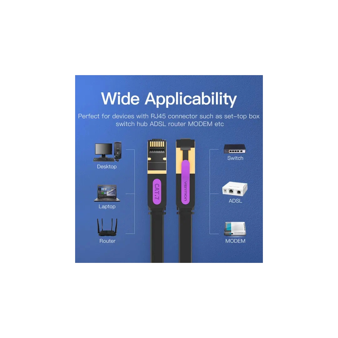 Патч-корд Vention CAT 7 FTP Ethernet, 15 m, Black, rj-45 - rj-45, 8 жил (ICABN) Патч-корд Vention CAT 7 FTP Ethernet, 15 m, Black, rj-45 - rj-45, 8 жил (ICABN)