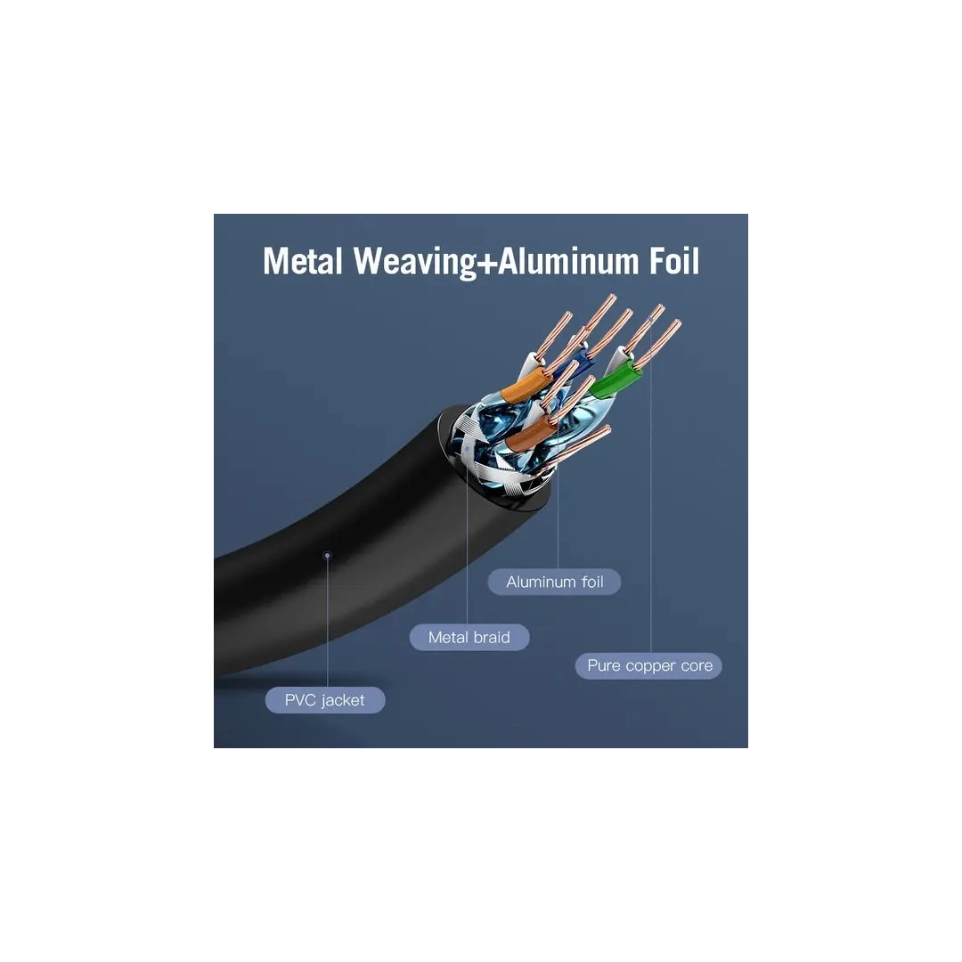 Патч-корд Vention CAT 7 SFTP Ethernet, 1m, Black, RJ-45 - RJ-45, 8 жил (ICDBF) Патч-корд Vention CAT 7 SFTP Ethernet, 1m, Black, RJ-45 - RJ-45, 8 жил (ICDBF)