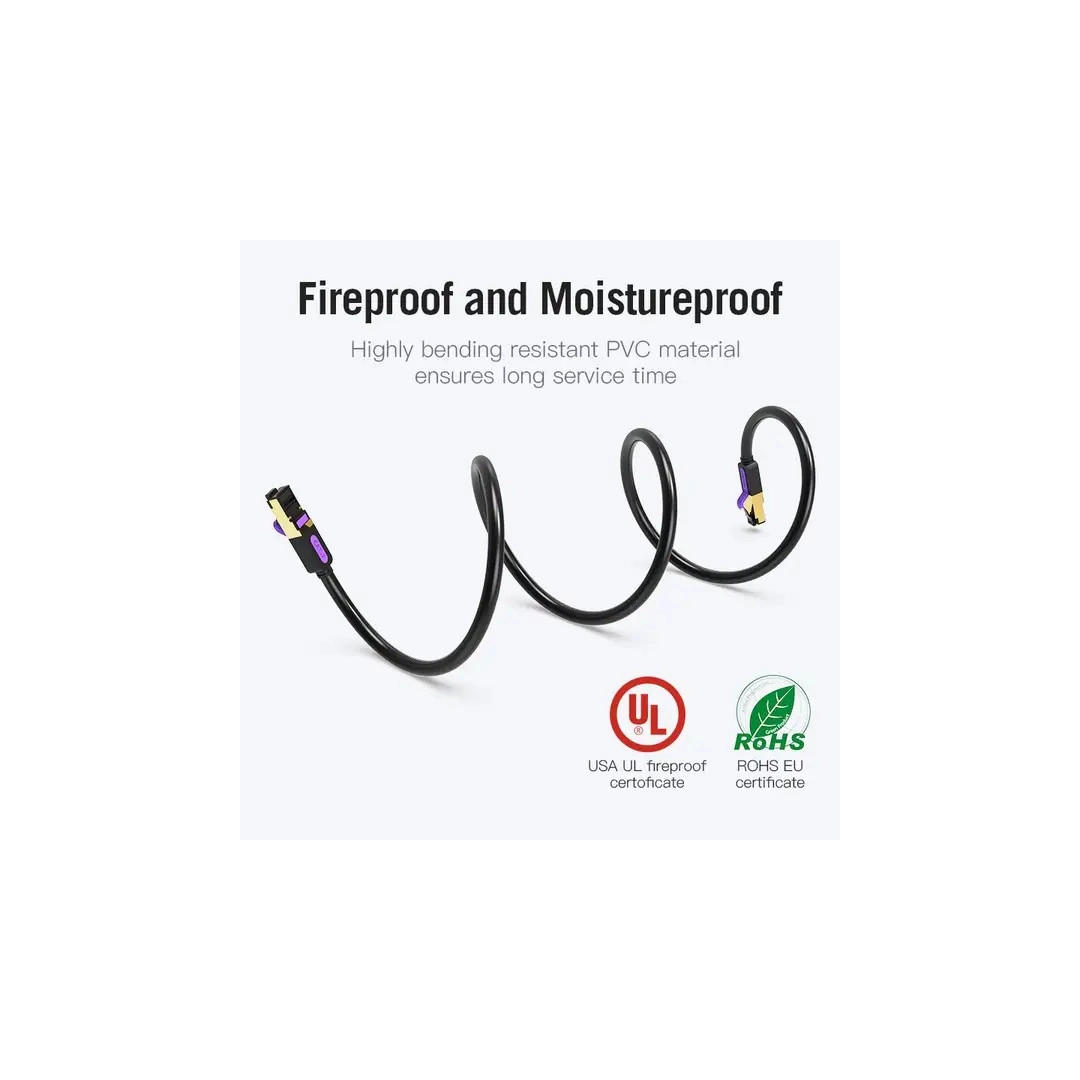 Патч-корд Vention CAT 7 SFTP Ethernet, 1m, Black, RJ-45 - RJ-45, 8 жил (ICDBF) Патч-корд Vention CAT 7 SFTP Ethernet, 1m, Black, RJ-45 - RJ-45, 8 жил (ICDBF)