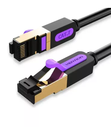 Патч-корд Vention CAT 7 SFTP Ethernet, 1.5 m, Black, rj-45 - rj-45, 8 жил (ICDBG)