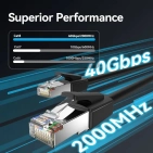 Патч-корд Vention CAT 8 SFTP Ethernet, 3m, Black, RJ-45 - RJ-45, 8 жил (IKKBI) Патч-корд Vention CAT 8 SFTP Ethernet, 3m, Black, RJ-45 - RJ-45, 8 жил (IKKBI)