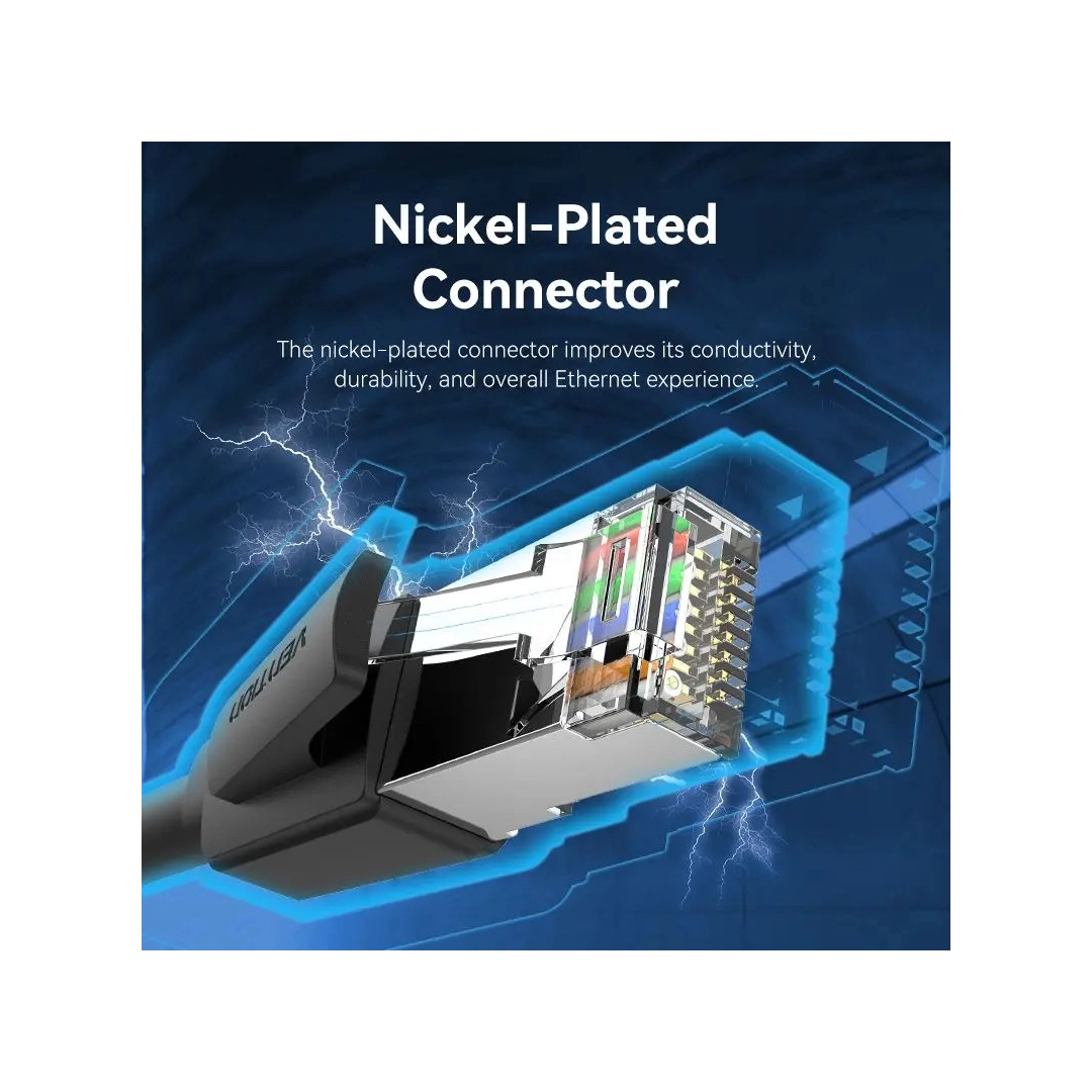 Патч-корд Vention CAT 8 SFTP Ethernet, 3m, Black, RJ-45 - RJ-45, 8 жил (IKKBI) Патч-корд Vention CAT 8 SFTP Ethernet, 3m, Black, RJ-45 - RJ-45, 8 жил (IKKBI)