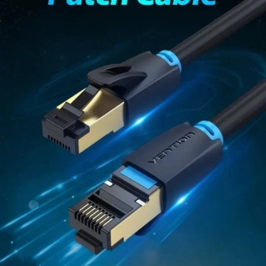 Патч-корд Vention CAT 8 SSTP Ethernet, 15 m, Black, rj-45 - rj-45, 8 жил (IKABN)
