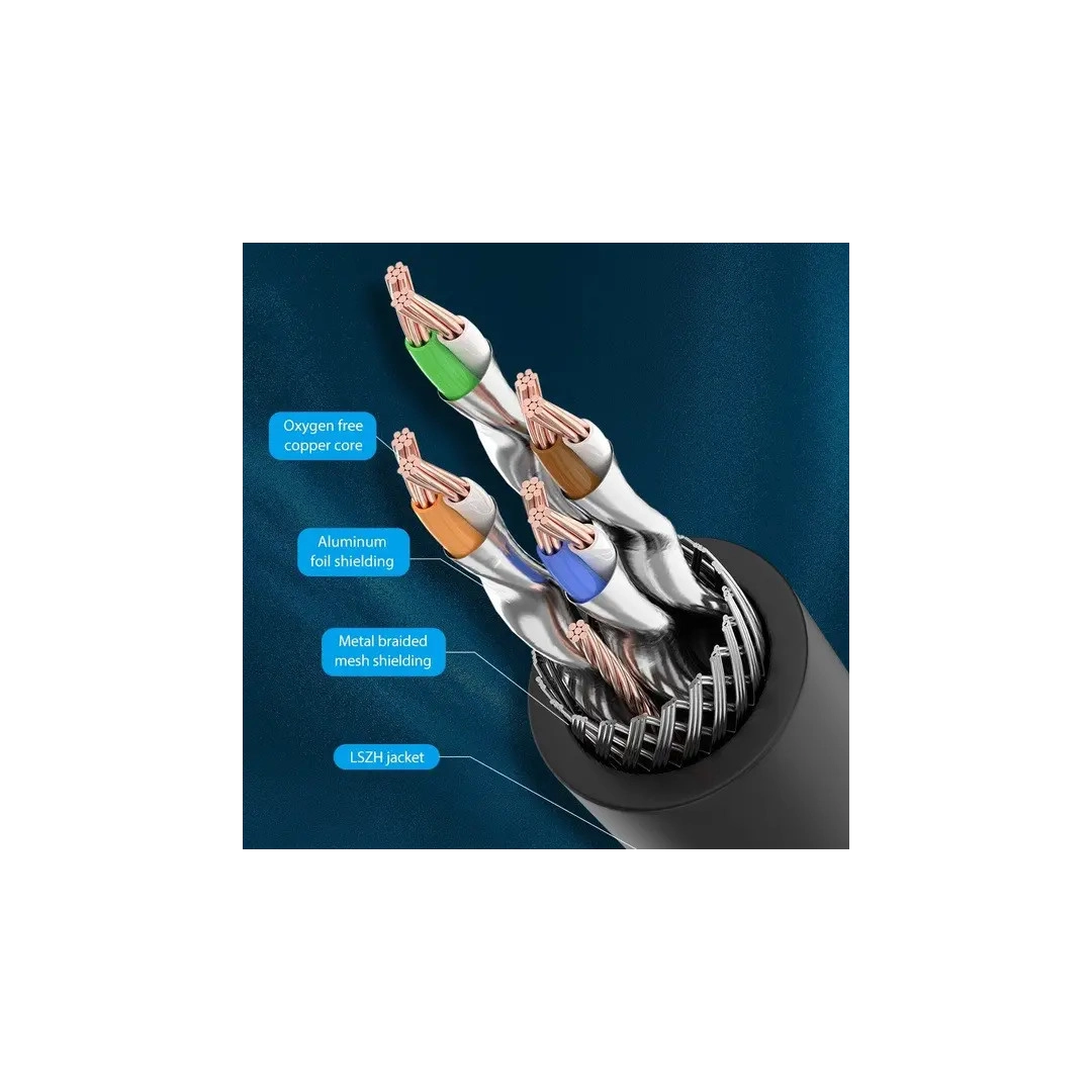 Патч-корд Vention CAT 8 SSTP Ethernet, 20 m, Black, RJ-45 - RJ-45, 8 жил (IKABQ) Патч-корд Vention CAT 8 SSTP Ethernet, 20 m, Black, RJ-45 - RJ-45, 8 жил (IKABQ)