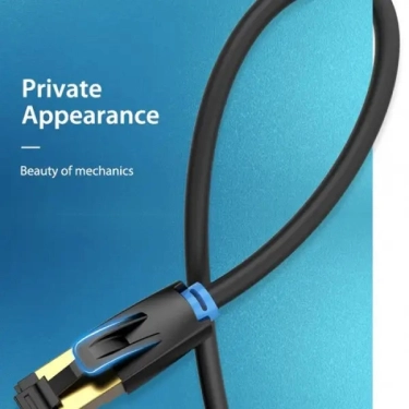 Патч-корд Vention CAT 8 SSTP Ethernet, 20 m, Black, RJ-45 - RJ-45, 8 жил (IKABQ)