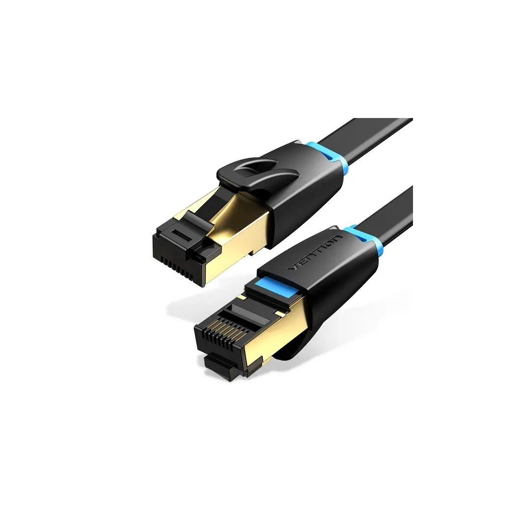 Vention Flat CAT 8 SSTP Ethernet Patch Cord, 1 m Black (IKCBF)