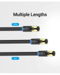 Vention Flat CAT 8 SSTP Ethernet Patch Cord, 1 m Black (IKCBF)
