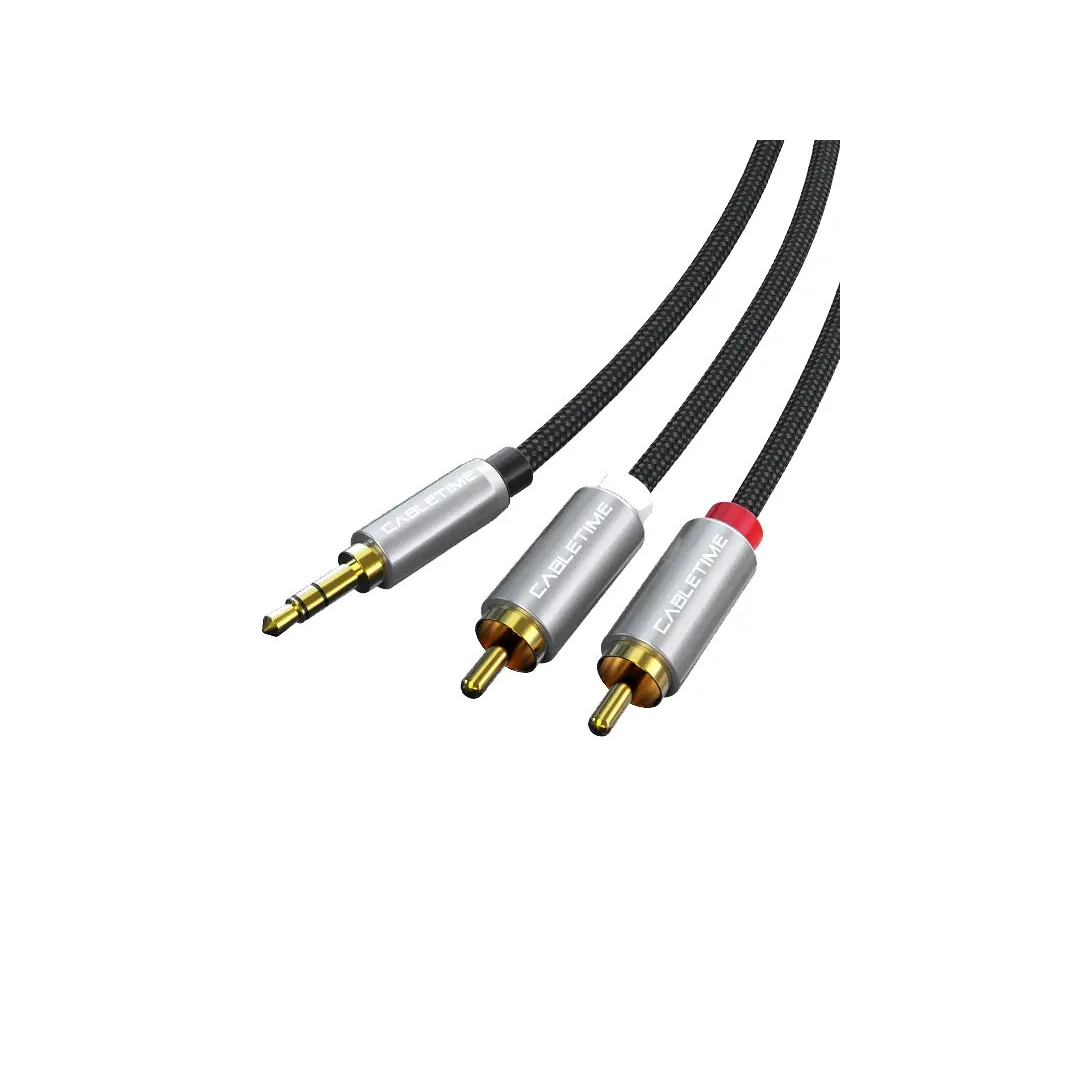 Аудіокабель Vention Cabletime AUX 3.5 mm M - 2xRCA M, 1.8 m, Black (CF13K)