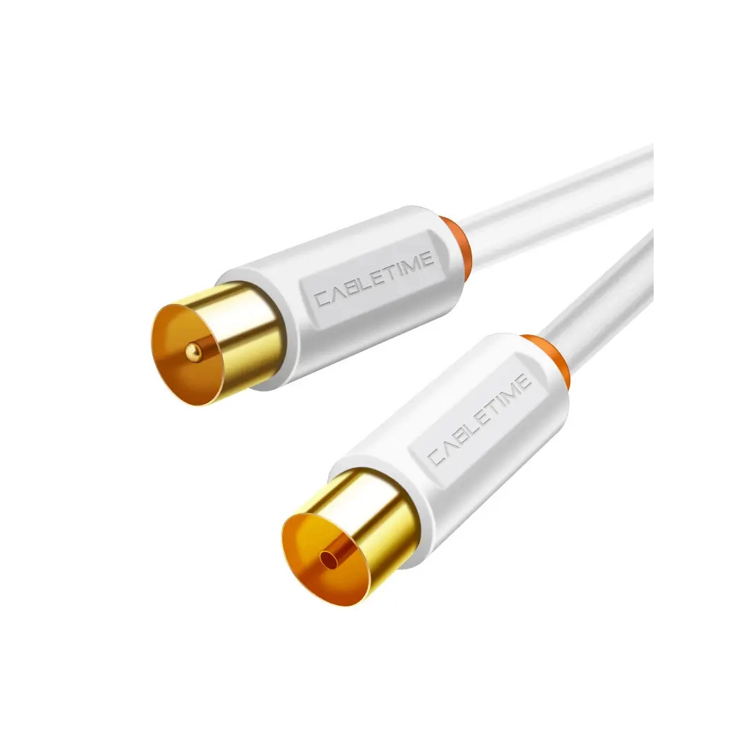 TV cable Vention Cabletime, 1m Male to Female, 75OHM, white (CF33H)