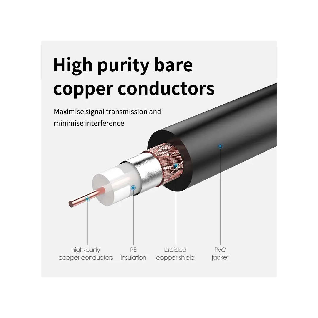 Кабель телевізійний Vention Cabletime, 3m, Male to Female, 75OHM, білий (CF33N) Кабель телевізійний Vention Cabletime, 3m, Male to Female, 75OHM, білий (CF33N)